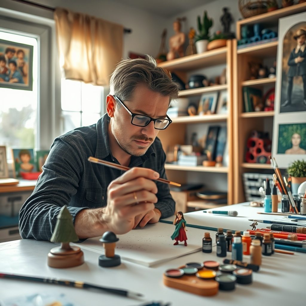 Miniature pitturate in studio